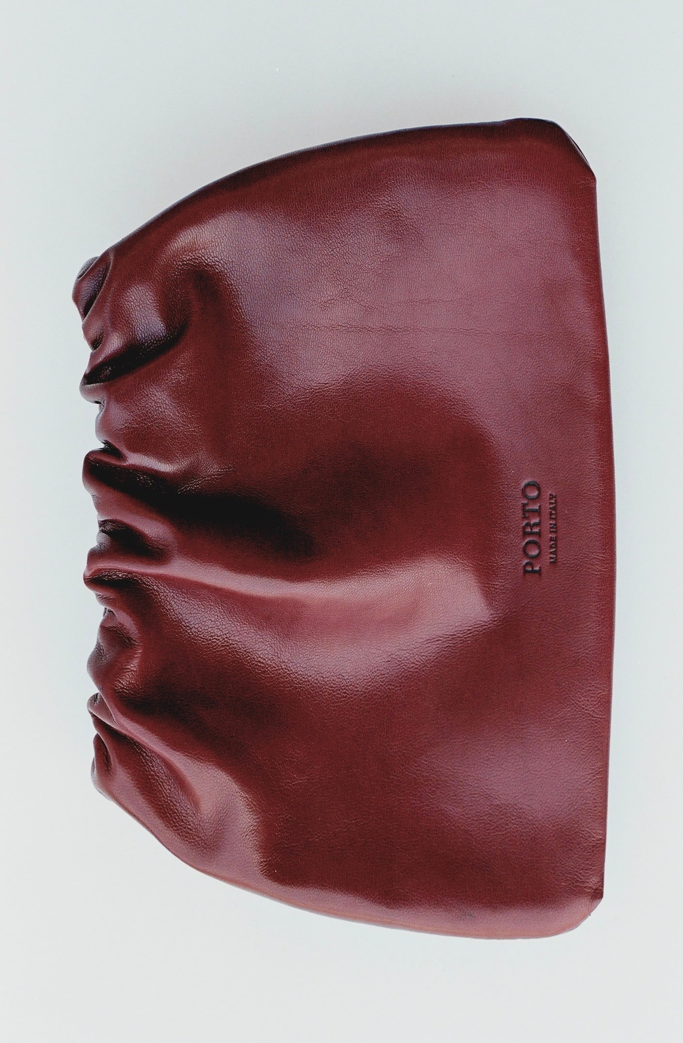 Leather clutch bag